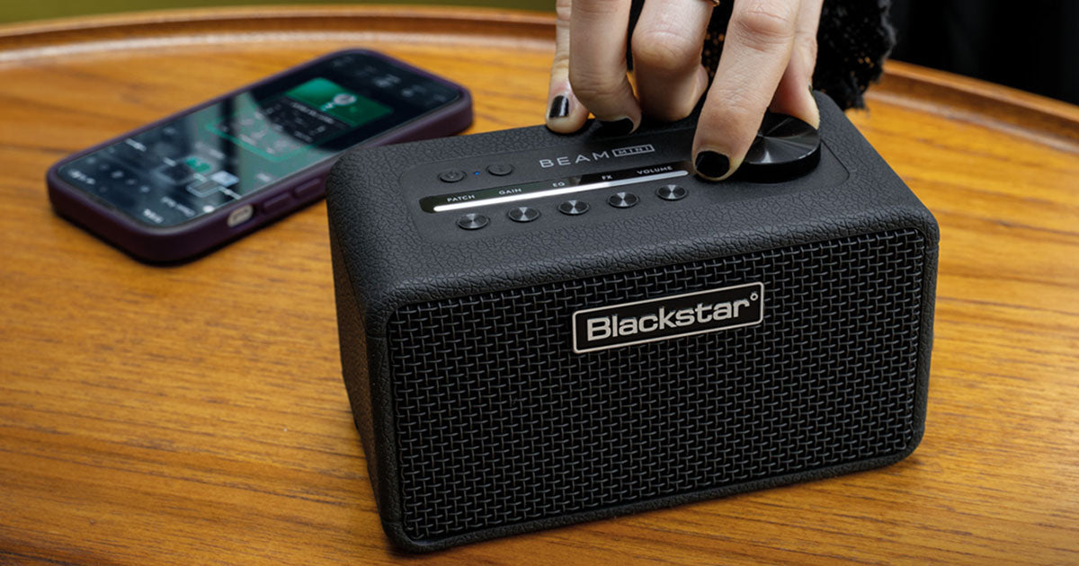 hand turning speed dial knob on Blackstar BEAM Mini amplifier and bluetooth speaker