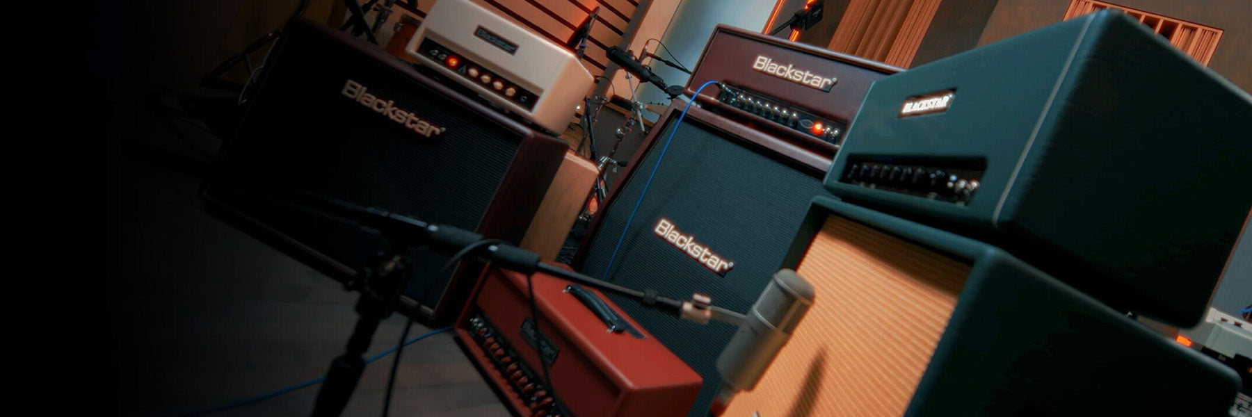 Collection of Blackstar guitar amplifiers in a studio environment