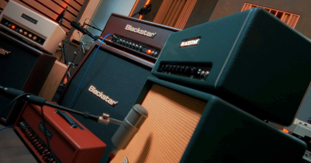 Collection of Blackstar guitar amplifiers in a studio setting